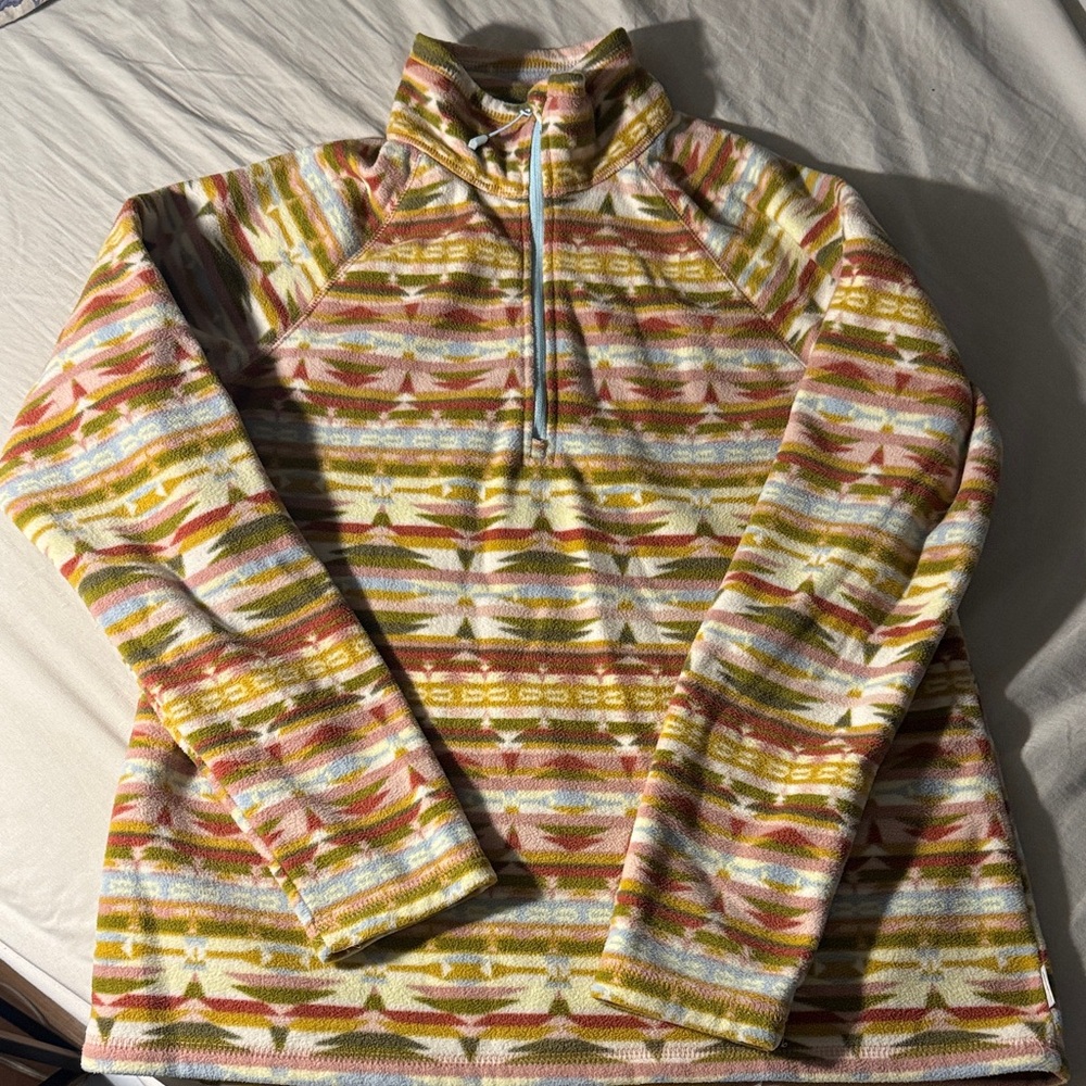 Eddie Bauer Women's Multi-Pattern Half-Zip Sweater - Yellow, Pink, Blue, Brown